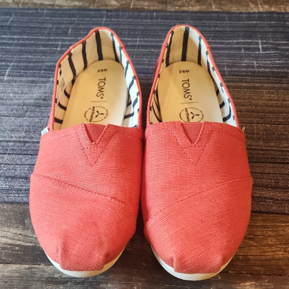 TOMS Kids Red Canvas Shoes